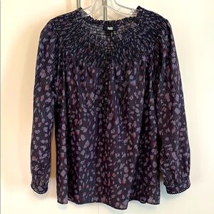 Paige Women's Black and Purple Top with Silver Thread